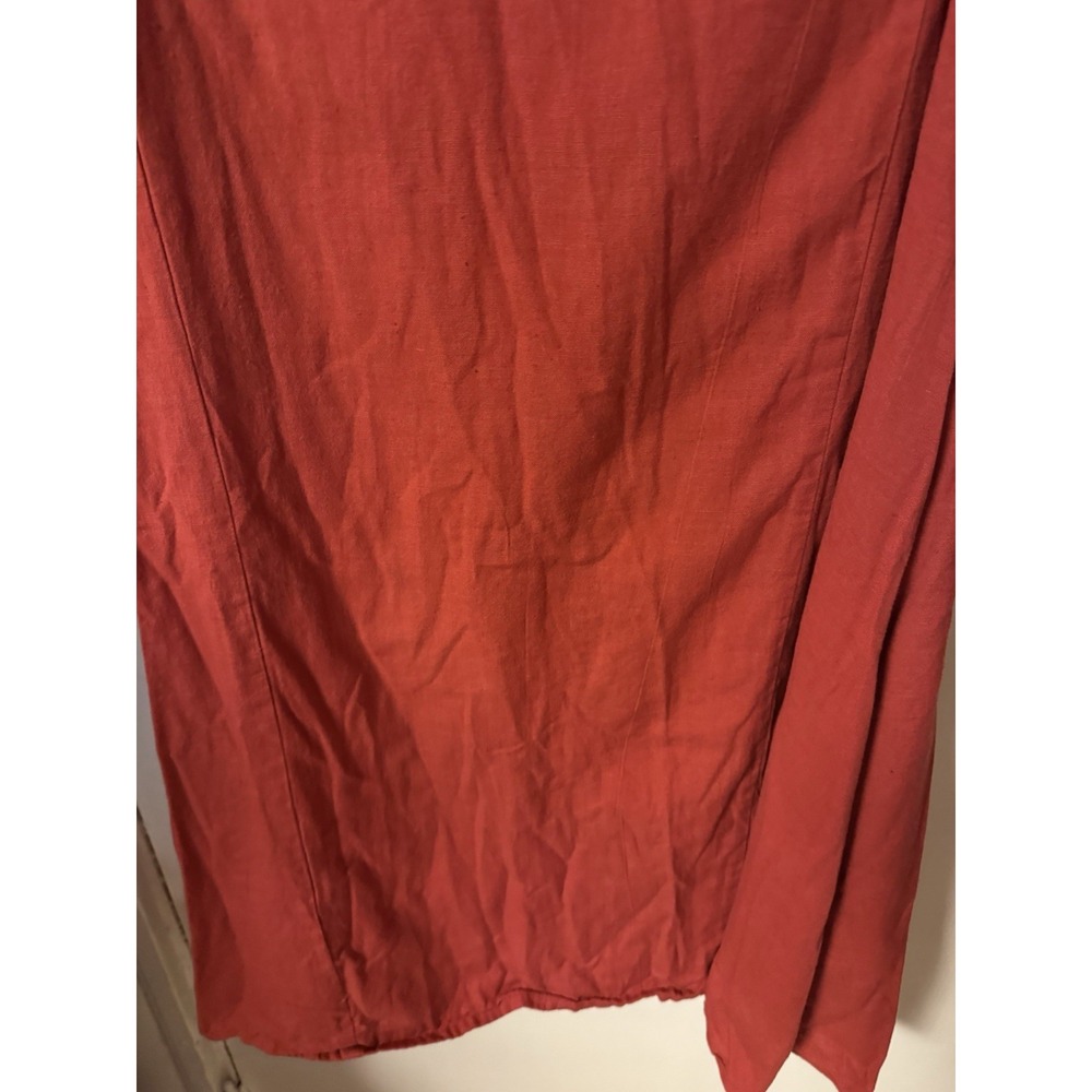 Zudio Women's Burnt Red/orange Embroidered Folk Style Dress - Picture 11 of 12